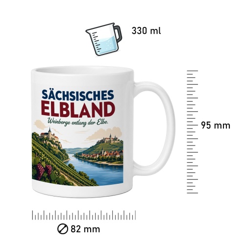 Tasse »Sächsisches Elbland – Weinberge entlang der Elbe«