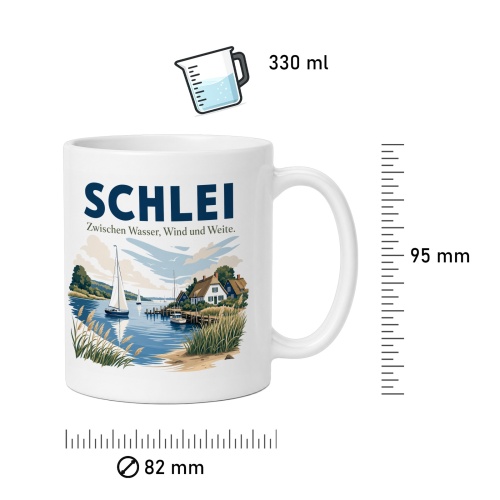 Tasse »Schlei – Zwischen Wasser, Wind und Weite.«