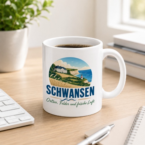 Tasse »Schwansen Ostsee, Felder und frische Luft.«
