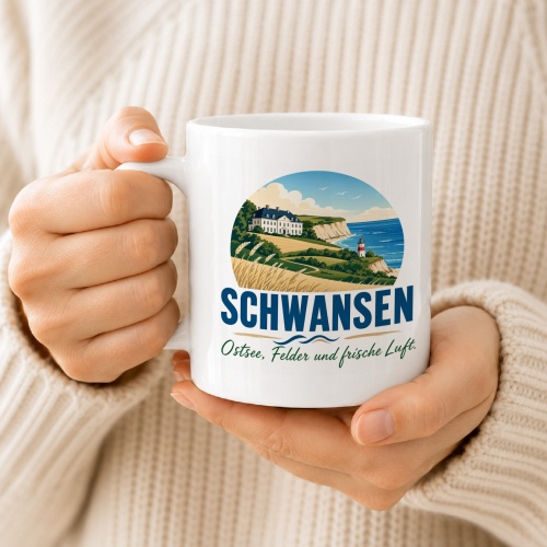 Tasse »Schwansen Ostsee, Felder und frische Luft.«