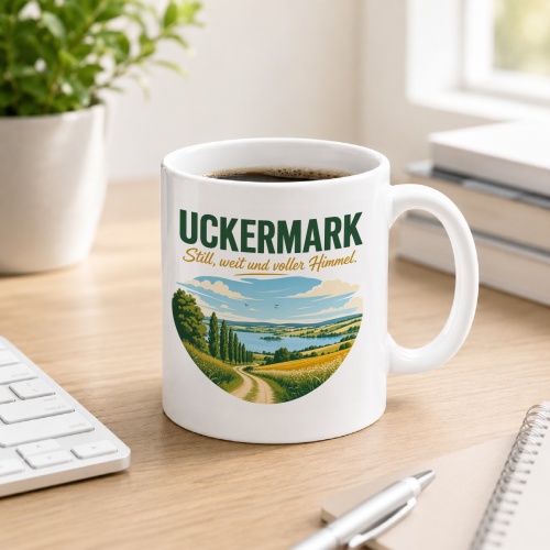 Tasse »Uckermark – Still, weit und voller Himmel.«