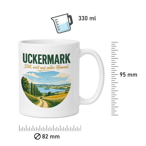 Tasse »Uckermark – Still, weit und voller Himmel.«