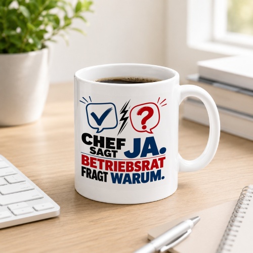 Tasse »Chef sagt Ja. Betriebsrat fragt warum.«