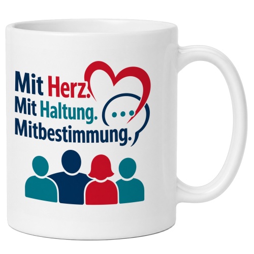 Tasse »Mit Herz. Mit Haltung. Mitbestimmung.«