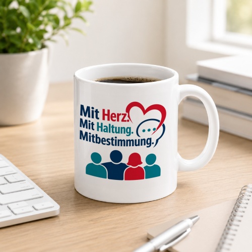 Tasse »Mit Herz. Mit Haltung. Mitbestimmung.«