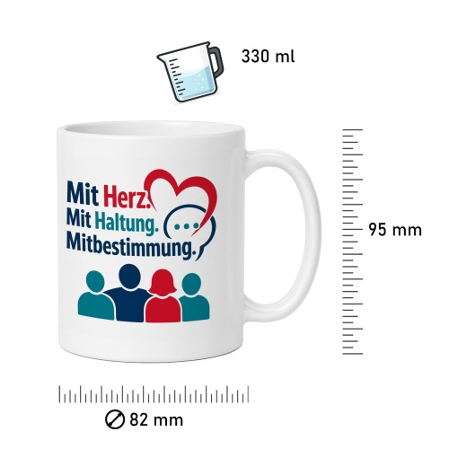 Tasse »Mit Herz. Mit Haltung. Mitbestimmung.«