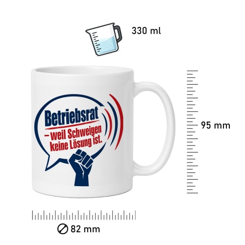 Tasse »Betriebsrat – weil Schweigen keine Lösung ist.«