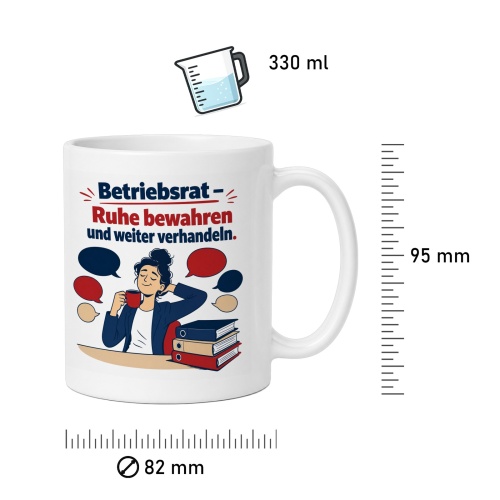 Tasse »Betriebsrat – Ruhe bewahren und weiter verhandeln.«