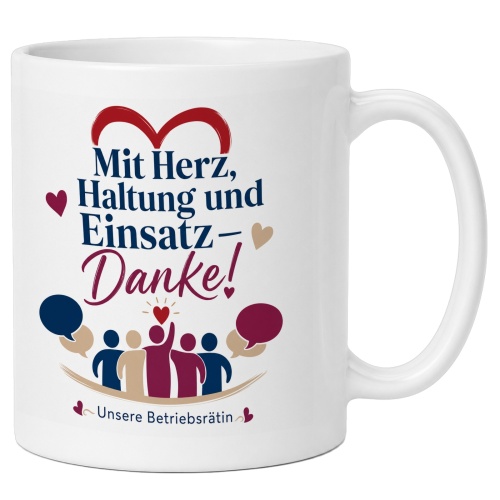 Tasse »Mit Herz, Haltung und Einsatz –...