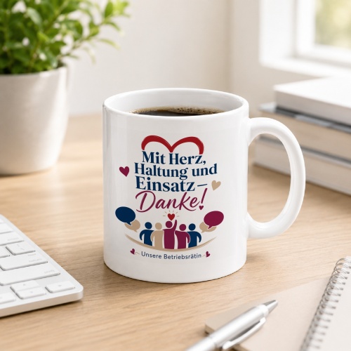 Tasse »Mit Herz, Haltung und Einsatz –...