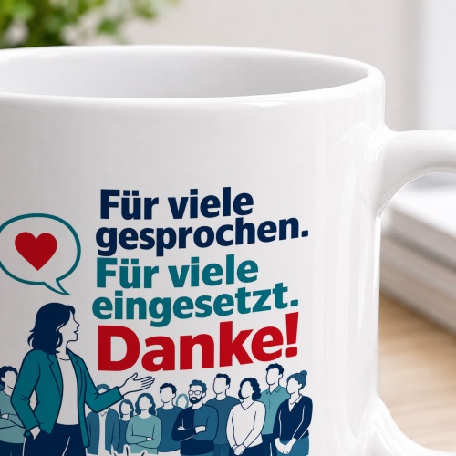 Tasse »Für viele gesprochen. Für viele eingesetzt. Danke!«