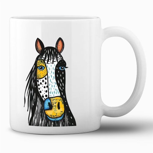 Tasse »Buntes Pferde-Illustration«