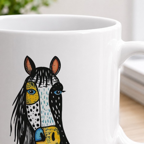Tasse »Buntes Pferde-Illustration«