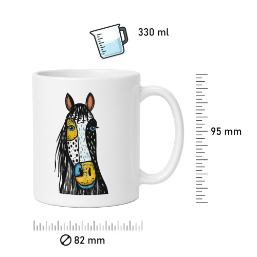 Tasse »Buntes Pferde-Illustration«