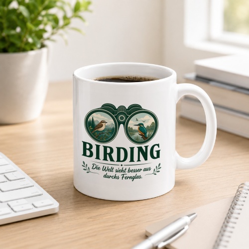 Tasse »Birding Die Welt sieht besser aus durchs...