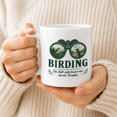 Tasse »Birding Die Welt sieht besser aus durchs Fernglas.«