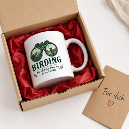 Tasse »Birding Die Welt sieht besser aus durchs Fernglas.«