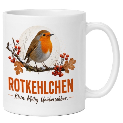Tasse »Rotkehlchen Klein. Mutig....