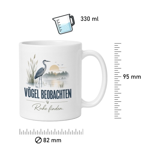 Tasse »Vögel beobachten. Ruhe finden.«