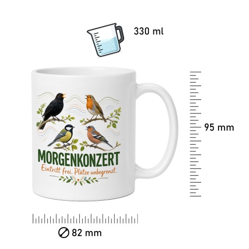 Tasse »Morgenkonzert Eintritt frei. Plätze unbegrenzt.«