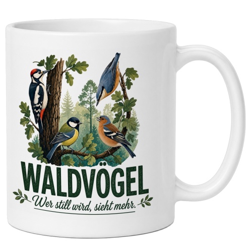 Tasse »Waldvögel – Wer still wird, sieht...