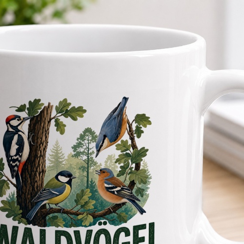 Tasse »Waldvögel – Wer still wird, sieht mehr.«