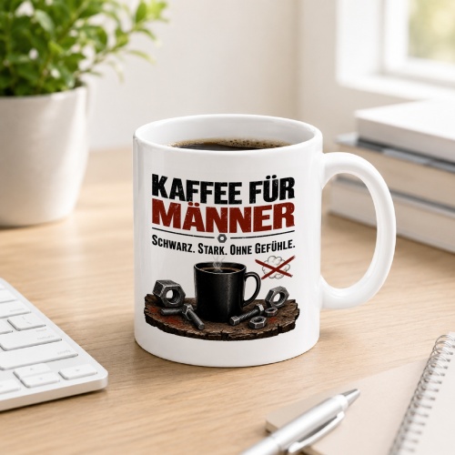 Tasse »Kaffee für Männer. Schwarz. Stark....