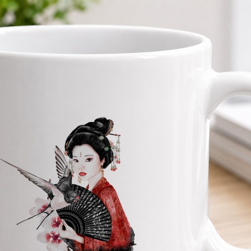 Tasse »Japanische Geisha mit Fächer«