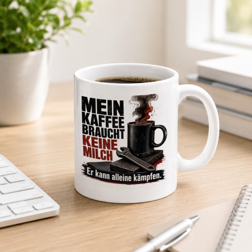 Tasse »Mein Kaffee braucht keine Milch«