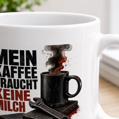 Tasse »Mein Kaffee braucht keine Milch«
