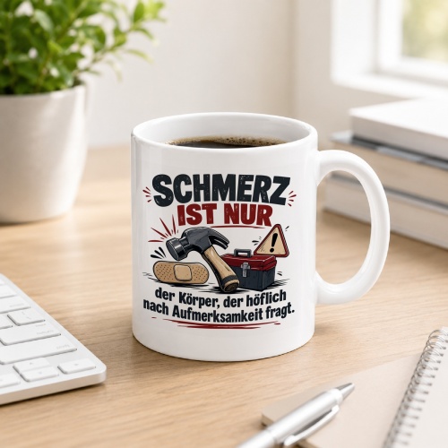 Tasse »Schmerz ist nur der Körper«