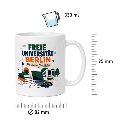 Tasse »Freie Universität Berlin Frei denken. Neu starten.«