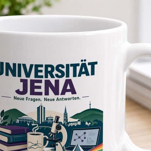 Tasse »Universität Jena Neue Fragen. Neue Antworten.«