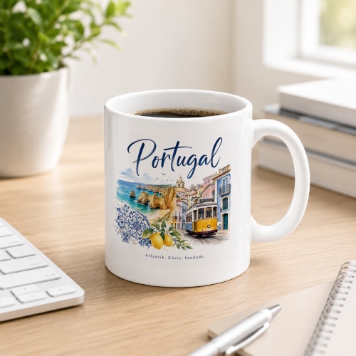 Tasse »Portugal Atlantik. Küste. Saudade.«
