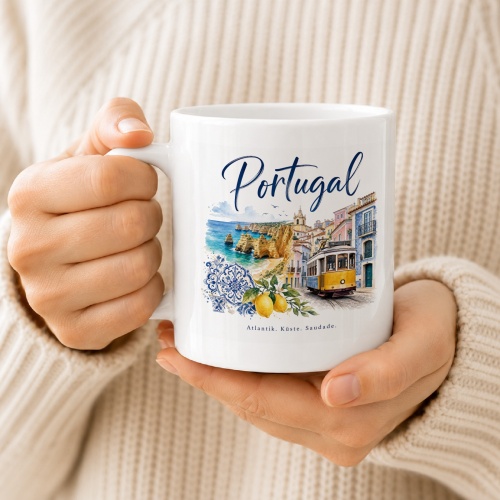 Tasse »Portugal Atlantik. Küste. Saudade.«