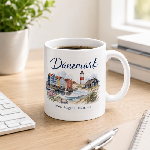 Tasse »Dänemark Meer. Hygge. Gelassenheit.«
