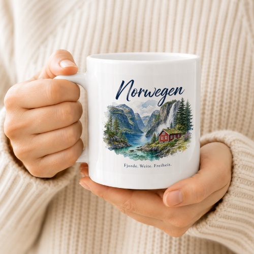 Tasse »Norwegen Fjorde. Weite. Freiheit.«