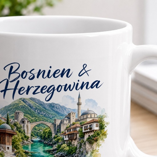 Tasse »Bosnien & Herzegowina Flüsse. Berge. Heimat.«