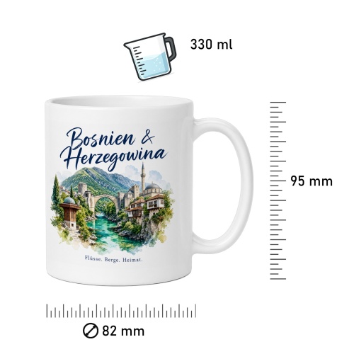 Tasse »Bosnien & Herzegowina Flüsse. Berge. Heimat.«