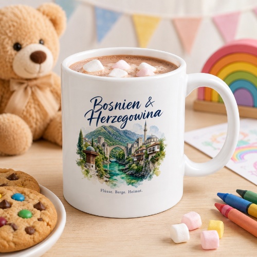 Tasse »Bosnien & Herzegowina Flüsse. Berge. Heimat.«