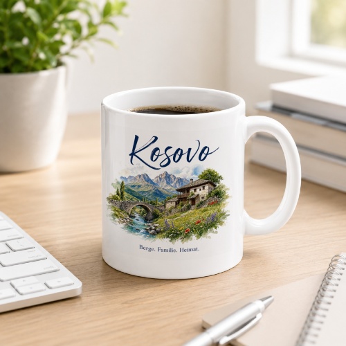 Tasse »Kosovo Berge. Familie. Heimat.«