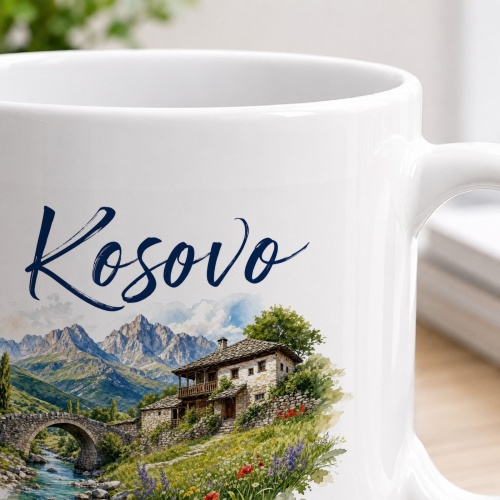 Tasse »Kosovo Berge. Familie. Heimat.«