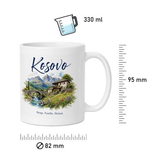 Tasse »Kosovo Berge. Familie. Heimat.«
