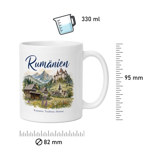 Tasse »Rumänien Karpaten. Tradition. Heimat.«