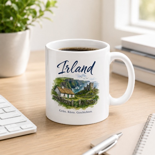 Tasse »Irland – Grün. Küste....