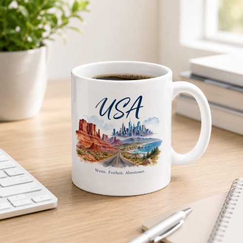 Tasse »USA Weite. Freiheit. Abenteuer.«