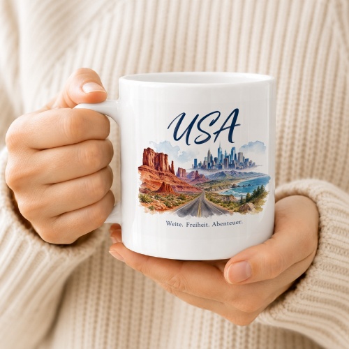 Tasse »USA Weite. Freiheit. Abenteuer.«