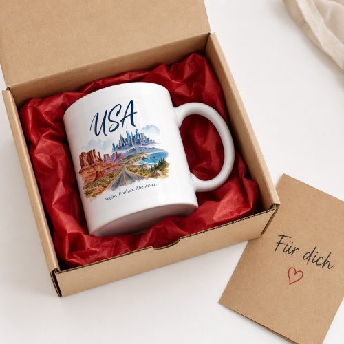Tasse »USA Weite. Freiheit. Abenteuer.«