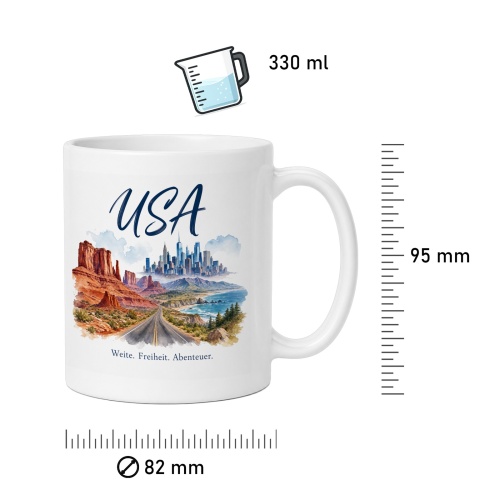 Tasse »USA Weite. Freiheit. Abenteuer.«