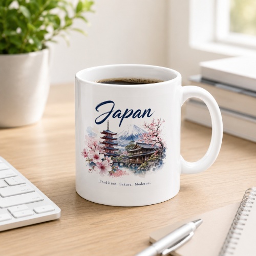 Tasse »Japan – Tradition. Sakura. Moderne.«